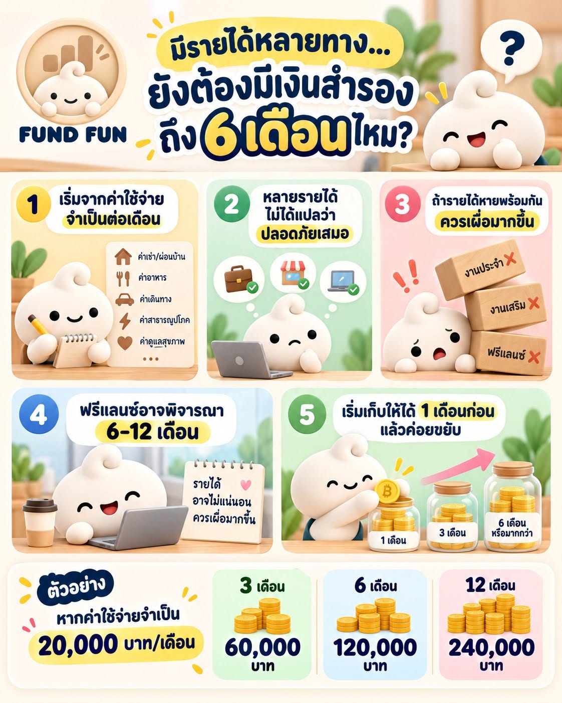 มีรายได้หลายทาง…ยังต้องมีเงินสำรองถึง 6 เดือนไหม? 🤔