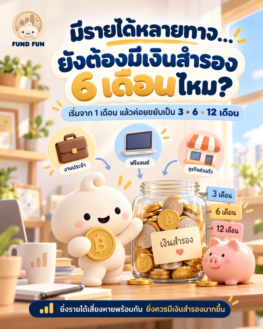 มีรายได้หลายทาง…ยังต้องมีเงินสำรองถึง 6 เดือนไหม? 🤔